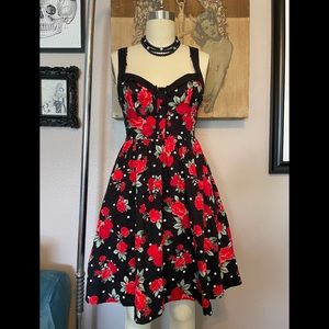Hot Topic Rose Print Dress